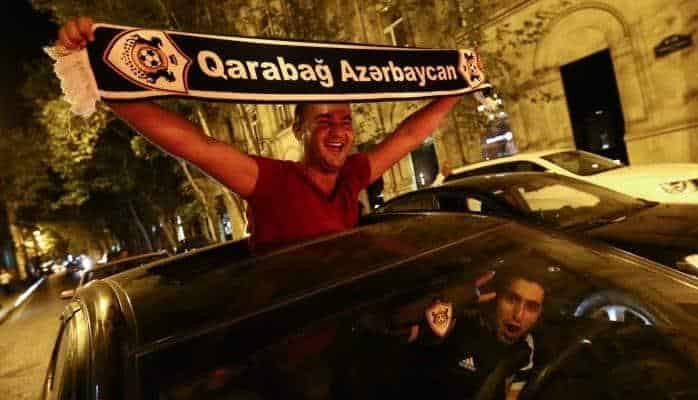 Qarabağ futbol klubunun fanatlarının sevinc anları